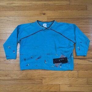 Vintage Generra Shirt M Blue Cirque Circus Graphic Raglan Pullover Top 80s